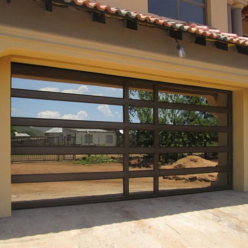 Glass Garage Door Manufacturer - Multi-section Overhead Aluminum Slide Tempered with Motor