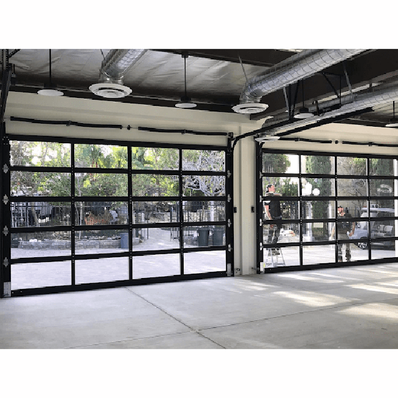 Glass Garage Door Manufacturer - Multi-section Overhead Aluminum Slide Tempered with Motor