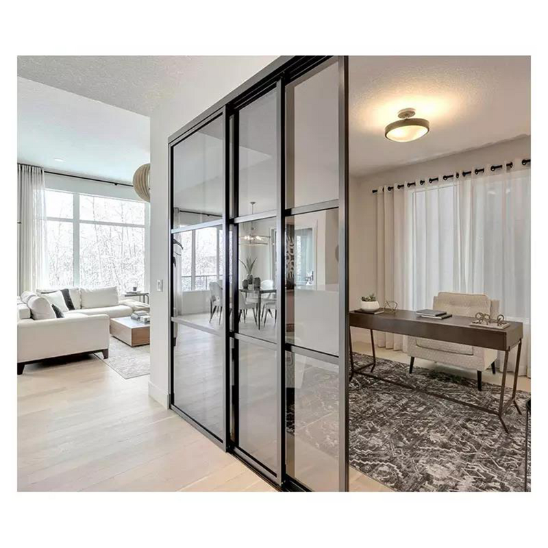 Folding Doors Manufacturer - Modern Sliding Metal Fenestration French Patio Energy Saving Toughened Double Glazed