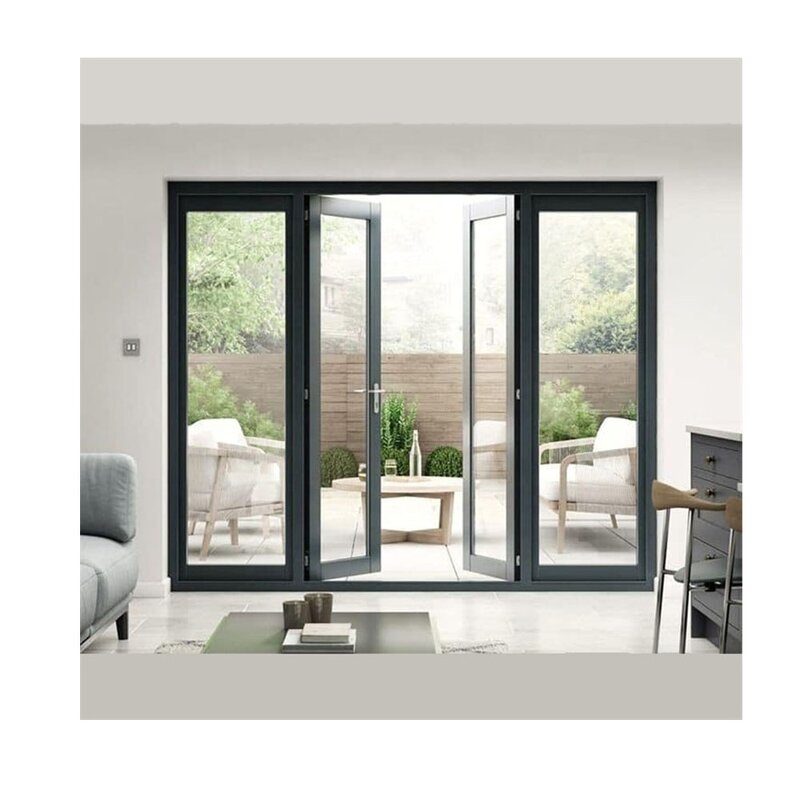 Spring Double Doors Manufacturer - Custom Simple Style Aluminum Alloy KFC Shop Sliding