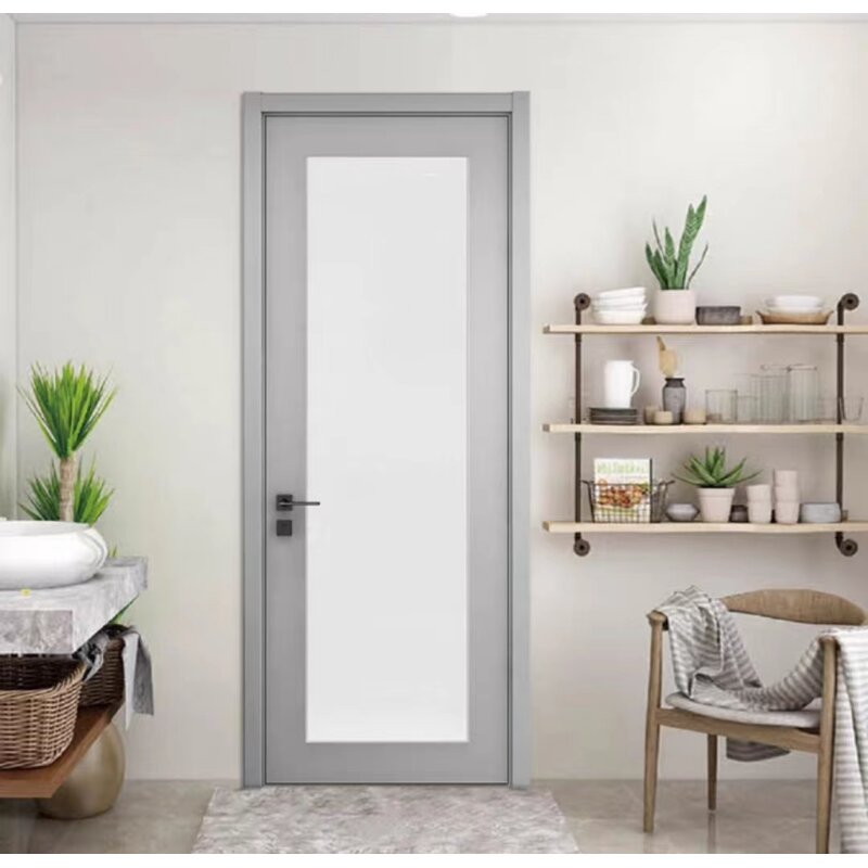 Glass Door Manufacturer - Half Glass Half Plate Titanium Magnesium Alloy Tempered