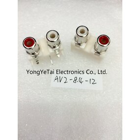 RCA AV Audio Jack - Manufacturer - 2 Hole AV2-8.4-12 Curved Leg Lotus Seat Socket