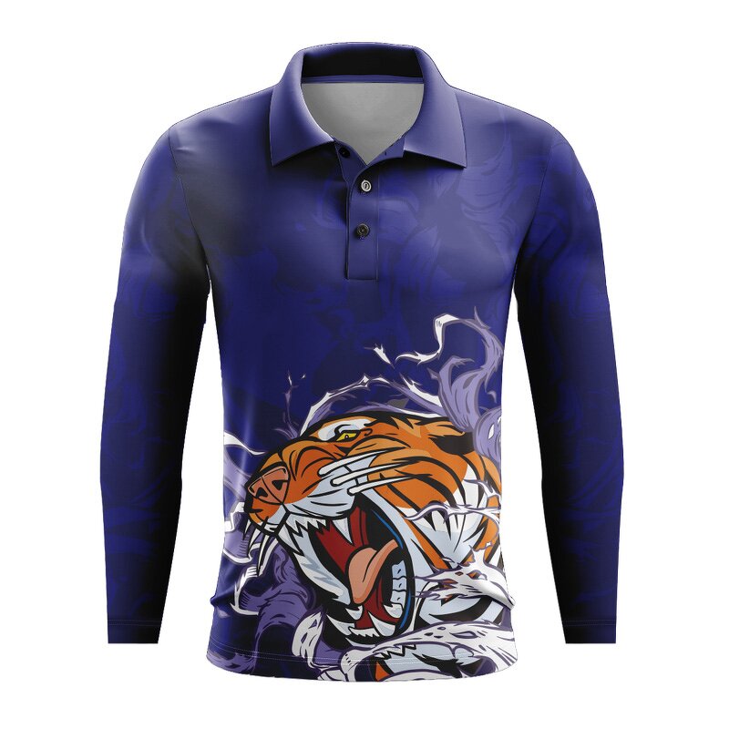 Men's Long Sleeve Polo - Manufacturer - Plus Size Custom Sublimation Embroidery Logo WP27