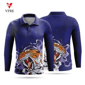 Men's Long Sleeve Polo - Manufacturer - Plus Size Custom Sublimation Embroidery Logo WP27