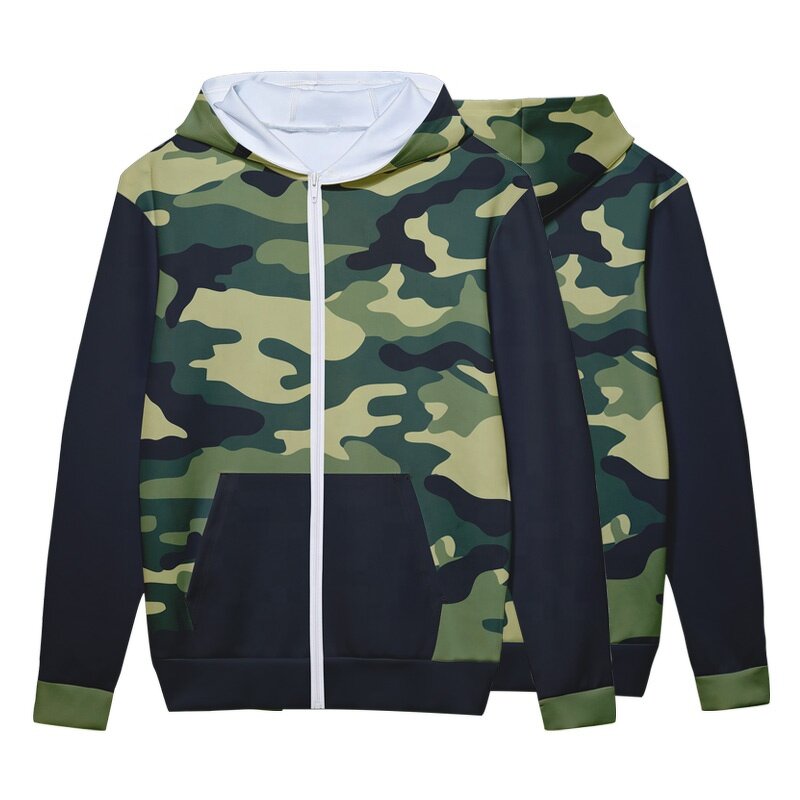 Men's Zipper Hoodie - Manufacturer - Wholesale Custom Sublimation Oem Solid Color Polyester Over Sized