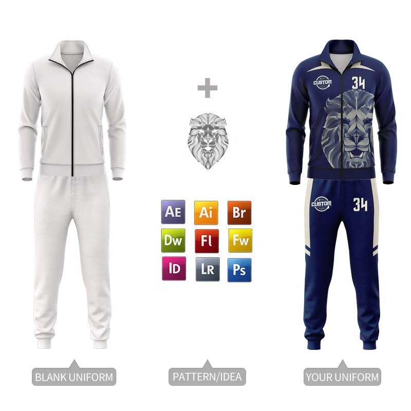 Tracksuit Set - Manufacturer - Custom Womens 2 Piece Full Zip Football Training Plus Size for Men