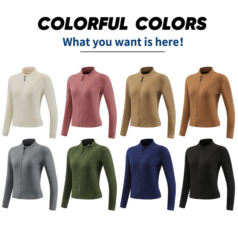 Yoga Cardigan Top - Manufacturer - Wholesale Full Zipper Long Sleeved Women Sports Gym Fitness Suit 306