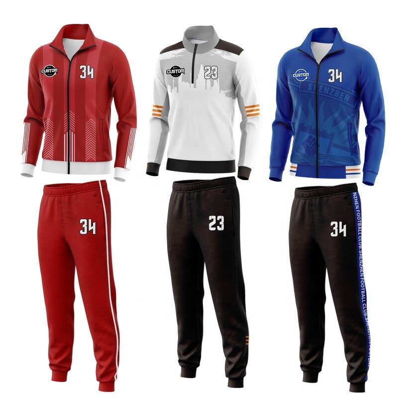Men's Football Tracksuit - Manufacturer - Custom Sublimation Sports Polyester Long Sleeve Sportswear