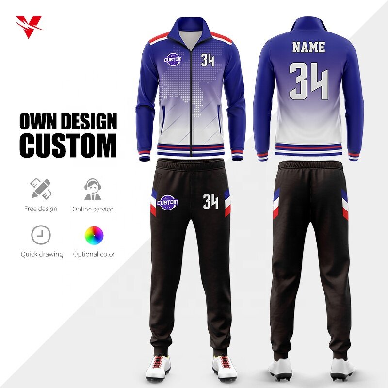 School Team Soccer Tracksuit - Manufacturer - Custom Men High Quality Winter Zip up Football Women