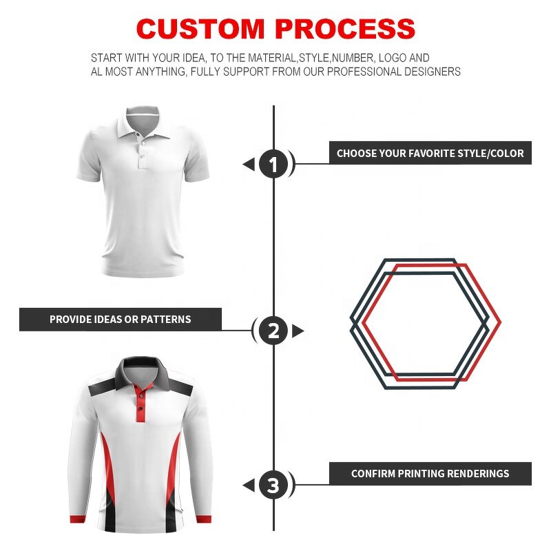 Unisex Polo Shirt - Manufacturer - Hot Sale Polyester Long Sleeve Custom Logo Digital Printing Quick Dry