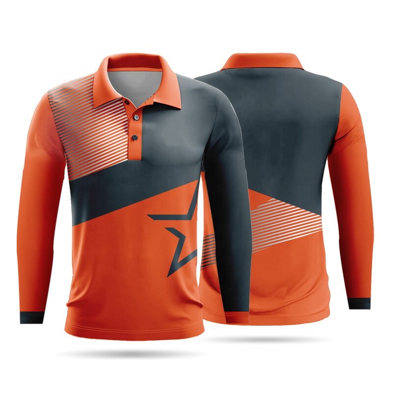 Unisex Polo Shirt - Manufacturer - Hot Sale Polyester Long Sleeve Custom Logo Digital Printing Quick Dry