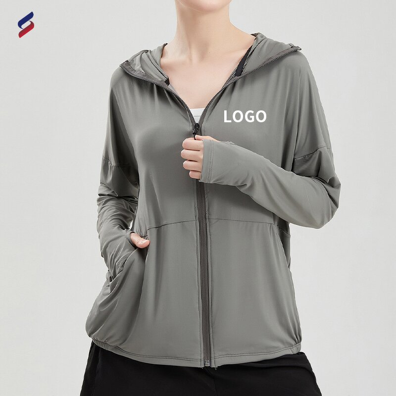 Women's Yoga Jacket - Manufacturer - Custom Athletic Full Zipper Hoodies Gym Workout Sweatshirts 7103