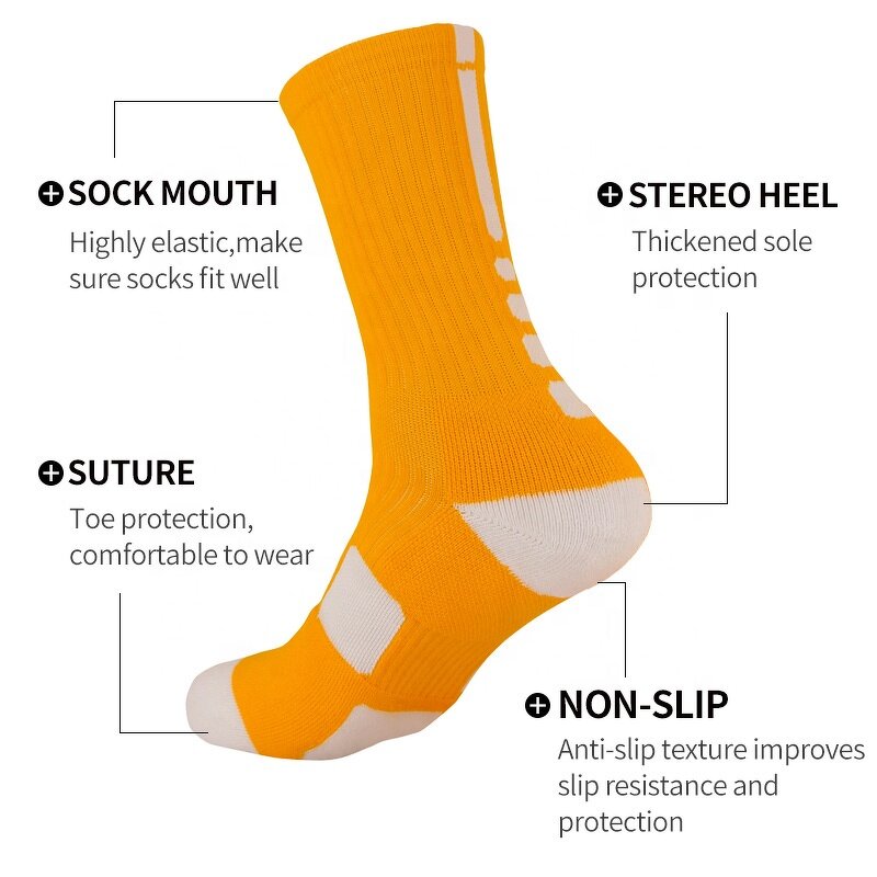 Basketball Socks - Manufacturer - Men Outdoor Anti Slip Cycling Stretch Fabric Breathable Sweat DML7313