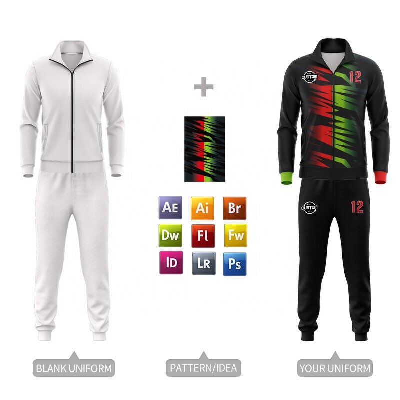 Men's Football Tracksuit - Manufacturer - Custom Sublimation Sports Polyester Long Sleeve Sportswear