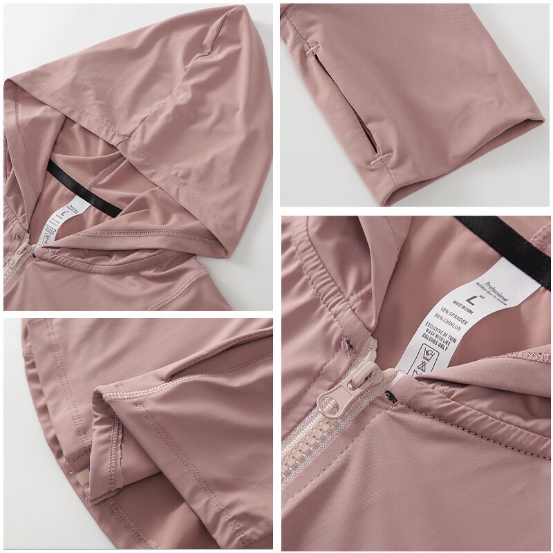 Female Yoga Jacket - Manufacturer - Wholesale Full Zipper Casual Loose Hooded Gym Sportswear 7104