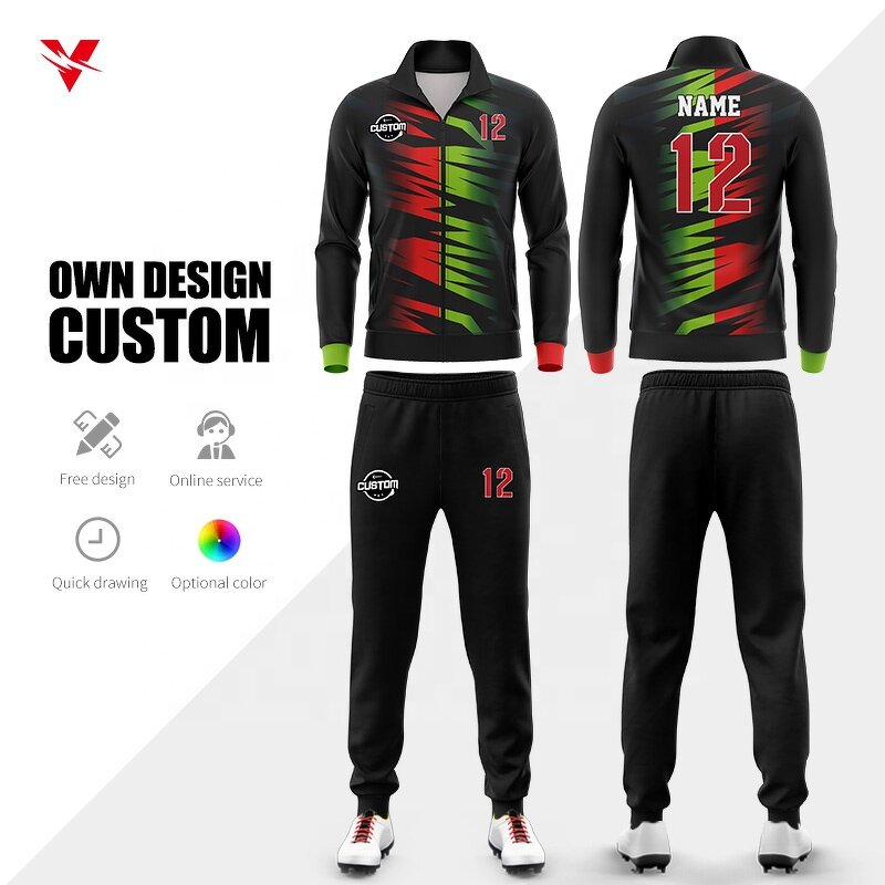 Men's Football Tracksuit - Manufacturer - Custom Sublimation Sports Polyester Long Sleeve Sportswear