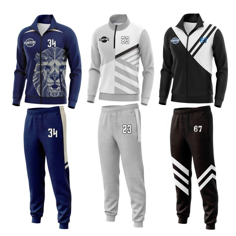 Soccer Tracksuit Set - Manufacturer - Custom Polyester Men's Winter Reflective Two Piece Sport Wear