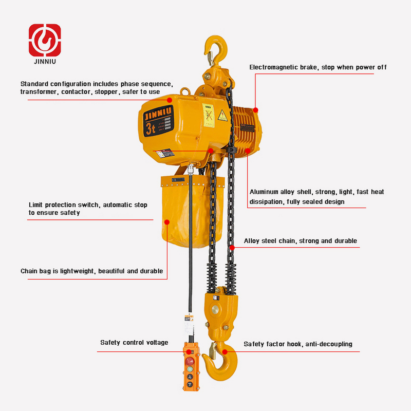 Chain Hoist Manufacturer - CE ISO Certified 0.5 Ton with Wireless Remote Control Single/Double Speed