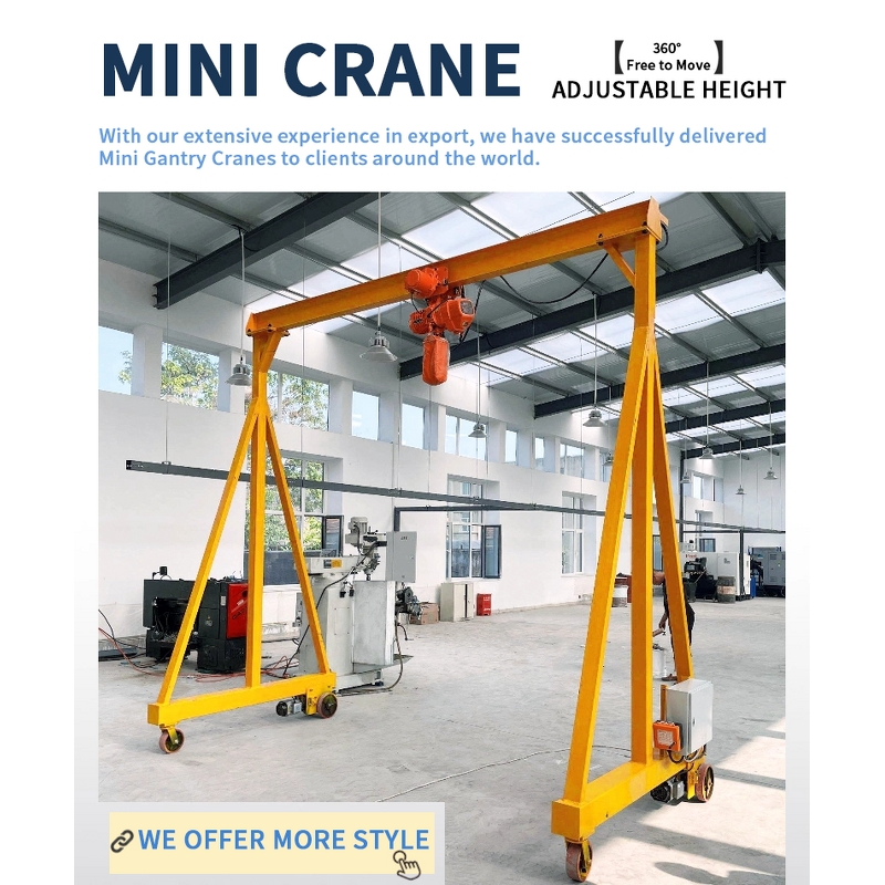 Gantry Crane Manufacturer - Mini Small Electric Mobile with Hoist for Workshop Construction Steel Mill Port