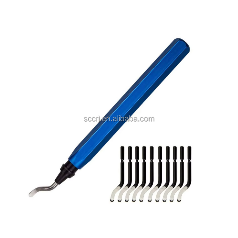 Deburring Tool Manufacturer - Industrial with 10 Extra HSS Blades Stainless Steel Kit