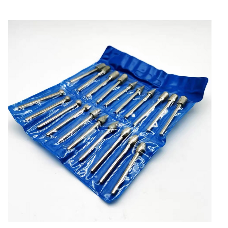 Diamond Grinding Heads Set Manufacturer - 20Pcs 3mm Shank Mini Drill Burrs for Rotary Tool