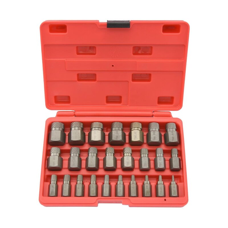 Bolt Extractor Set Manufacturer - 25pcs Chrome Molybdenum Steel Hex-Head Multispline 1/4 in Drive