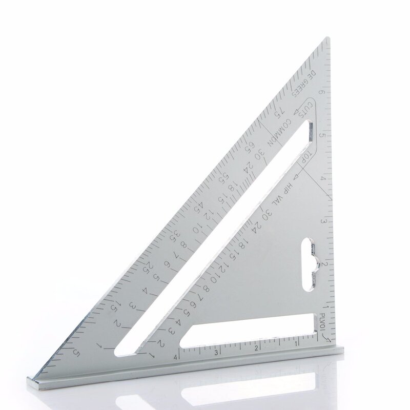 Carpenter Square Manufacturer - Hot Sale 7'' Aluminum Alloy Gauging Roofing Triangle Ruler Woodworking Tool