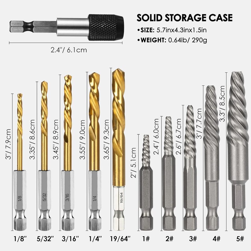 Bolt Extractor Set Manufacturer - Hot Sale 11pcs DIY Grade & Left Hand Drill Bit Set for Removing Stripped Screws