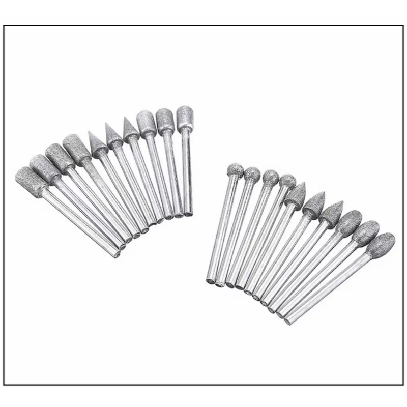 Diamond Grinding Heads Set Manufacturer - 20Pcs 3mm Shank Mini Drill Burrs for Rotary Tool