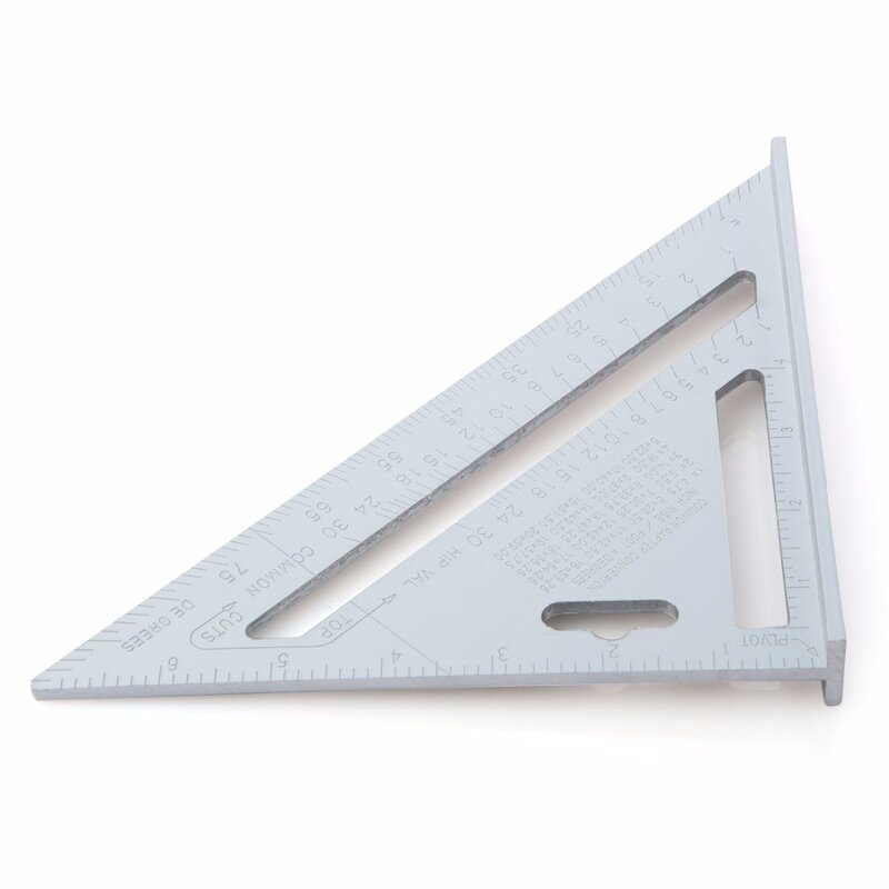 Carpenter Square Manufacturer - Hot Sale 7'' Aluminum Alloy Gauging Roofing Triangle Ruler Woodworking Tool