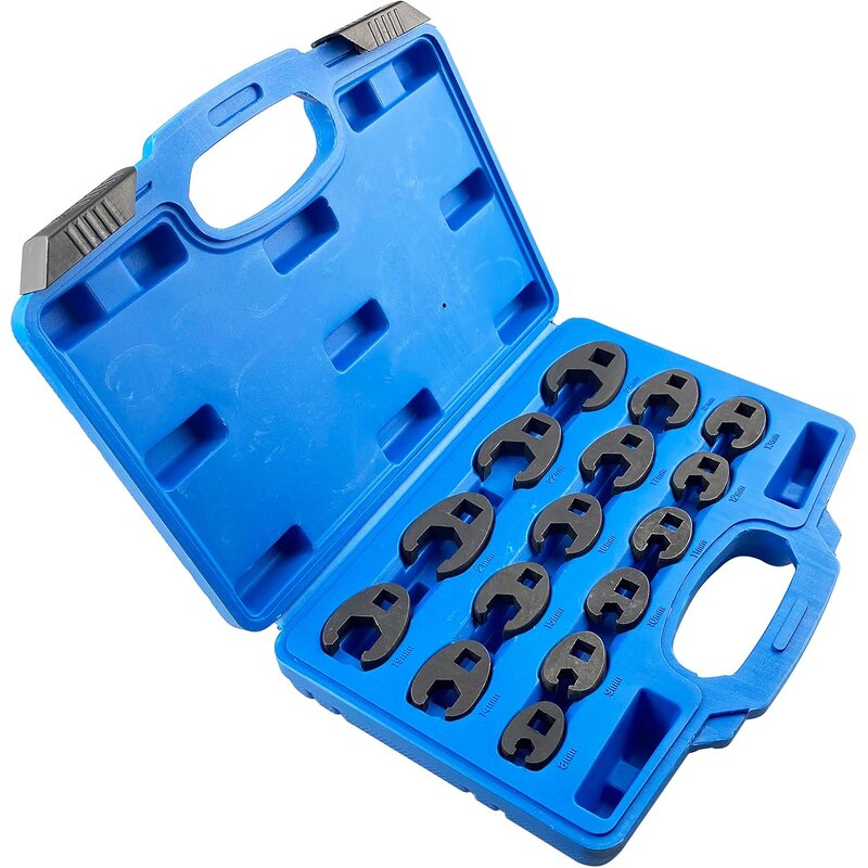 Torque Wrench Sets Manufacturer - High Quality Chrome 15pcs Metric Standard Industrial Grade Open End 3/8inch 1/2inch Drive