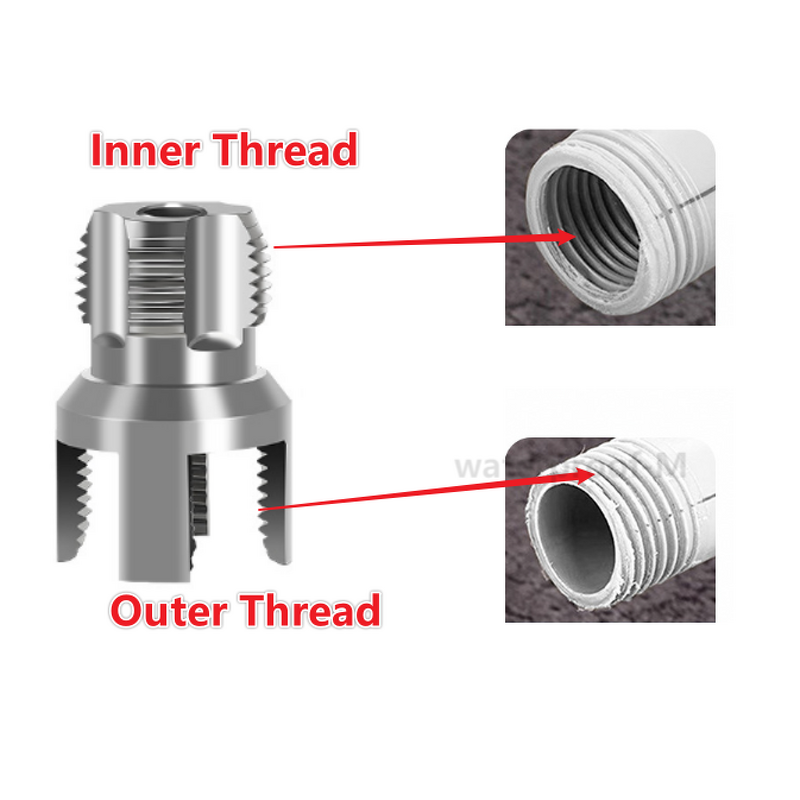Threading Tool Manufacturer - 1/2 Inch 3/4 Inch Hex Shank for PPR PE PVC Water Pipe Internal External Tapping
