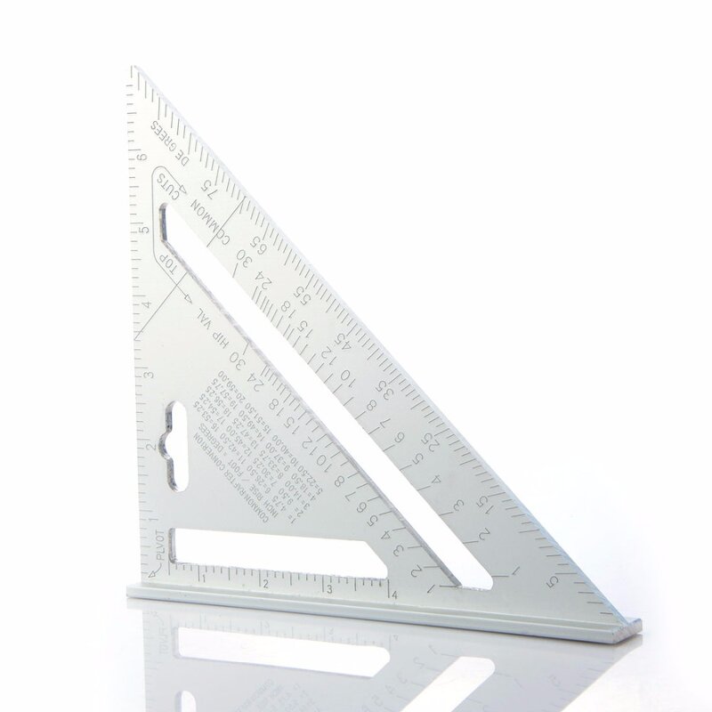 Carpenter Square Manufacturer - Hot Sale 7'' Aluminum Alloy Gauging Roofing Triangle Ruler Woodworking Tool