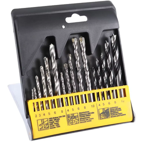 Drill Bit Set Manufacturer - DIY 16pcs HSS Twist Masonry Three Point for Concrete Wall Wood Plastic Aluminum