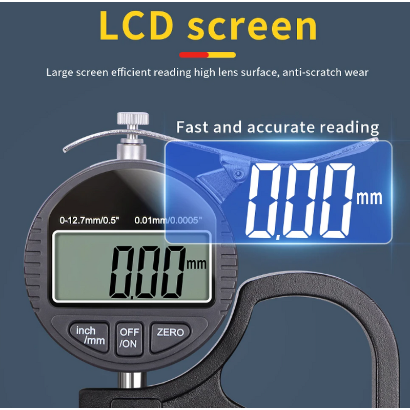 Digital Thickness Gauge Manufacturer - M-301 0-12.7mm Electronic for Paper Film Leather Measuring