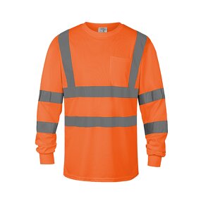 Reflective Safety Work Shirt - Manufacturer - 100% Polyester Hi Vis Long Sleeve Construction Mining