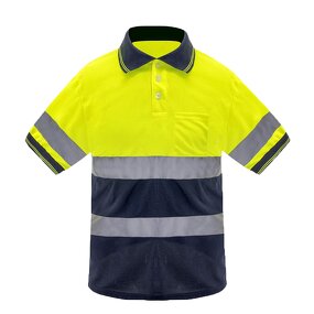 Hi Vis Polo T-Shirt - Manufacturer - Class 3 Short Sleeve Quick Dry LED Flash Waterproof Cotton FG-02S
