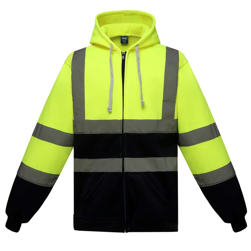 Hi Vis Fleece Jacket - Manufacturer - Winter Class 3 Orange Lined Reflective Safety Work Sweatshirt