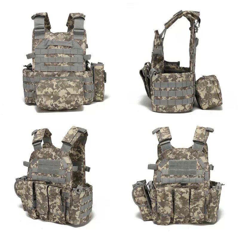 Tactical Vest - Manufacturer - Breathable Adjustable Nylon Gear W/6094 Pouch Full Coverage Safety