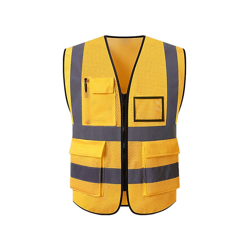 Mesh Reflective Safety Vest - Manufacturer - High Visibility W/Pocket Zipper Multiple Color Options