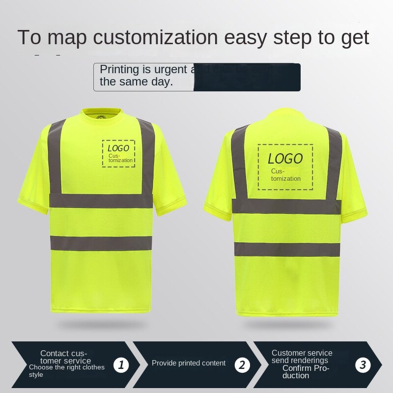 Reflective Short Sleeve T-Shirt - Manufacturer - Summer Construction Quick-Drying Sanitation Overalls