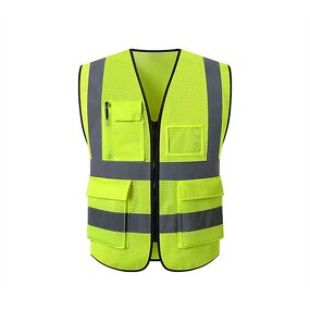 Mesh Reflective Safety Vest - Manufacturer - High Visibility W/Pocket Zipper Multiple Color Options