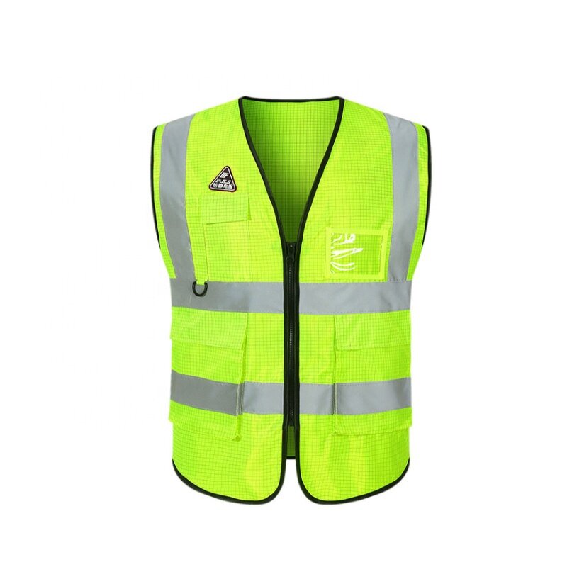 Antistatic Safety Vest - Manufacturer - 100% Polyester W/Pockets Zipper Oil Station Construction