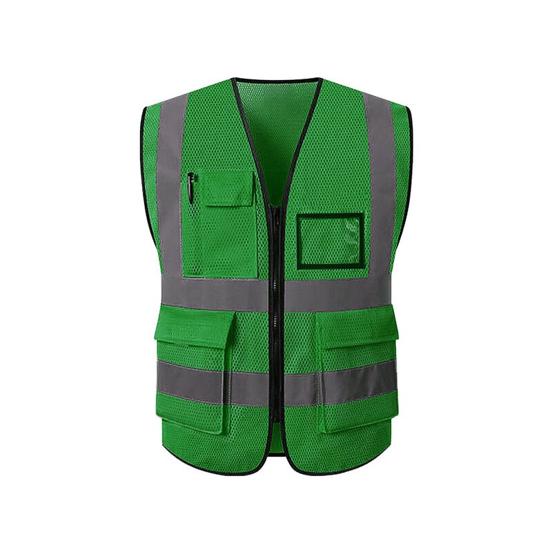 Mesh Reflective Safety Vest - Manufacturer - High Visibility W/Pocket Zipper Multiple Color Options