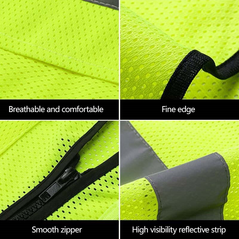Reflective Safety Vest - Manufacturer - Custom LOGO Mesh Fabric Multi-pocket Construction Work