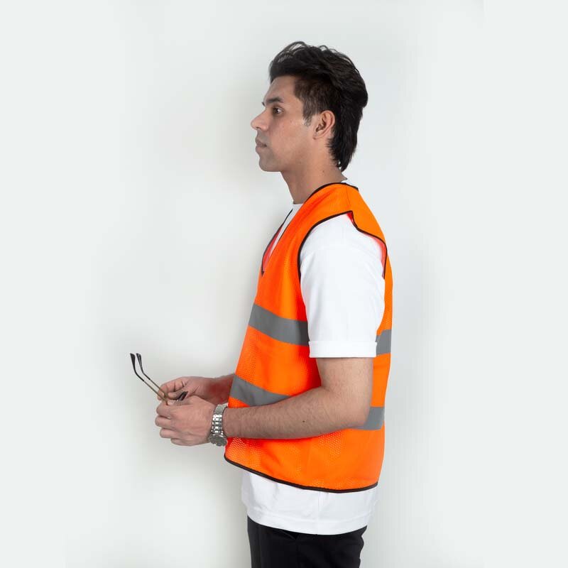 Reflective Safety Vest - Manufacturer - Custom LOGO Printing Orangered Reflective Tape Work Wear