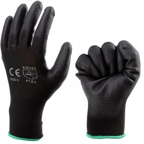 PU Coated Gloves - Manufacturer - Loktar Custom Logo Polyester Knitted Black General Purpose