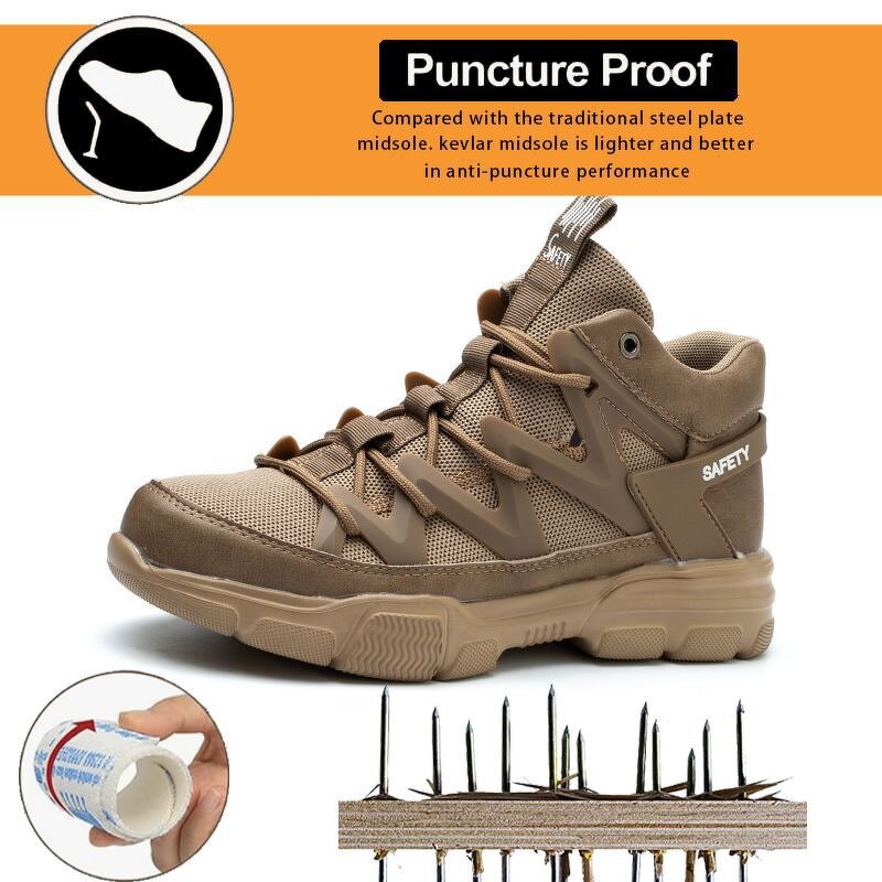 Men's Safety Shoes - Manufacturer - Wholesale Breathable Steel Toe Anti-impact Anti-stab Climb 2COLOR