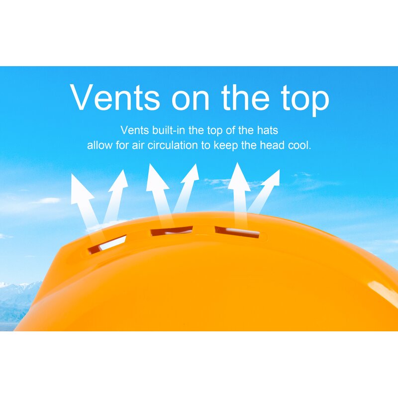 Yellow Safety Helmet - Manufacturer - EN397 MSA Style Vented Custom Logo ABS Construction