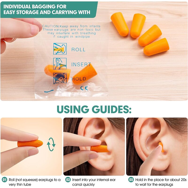 Disposable Earplugs - Manufacturer - Wholesale Custom Logo PU Foam Noise Reduction Bulk Sleep